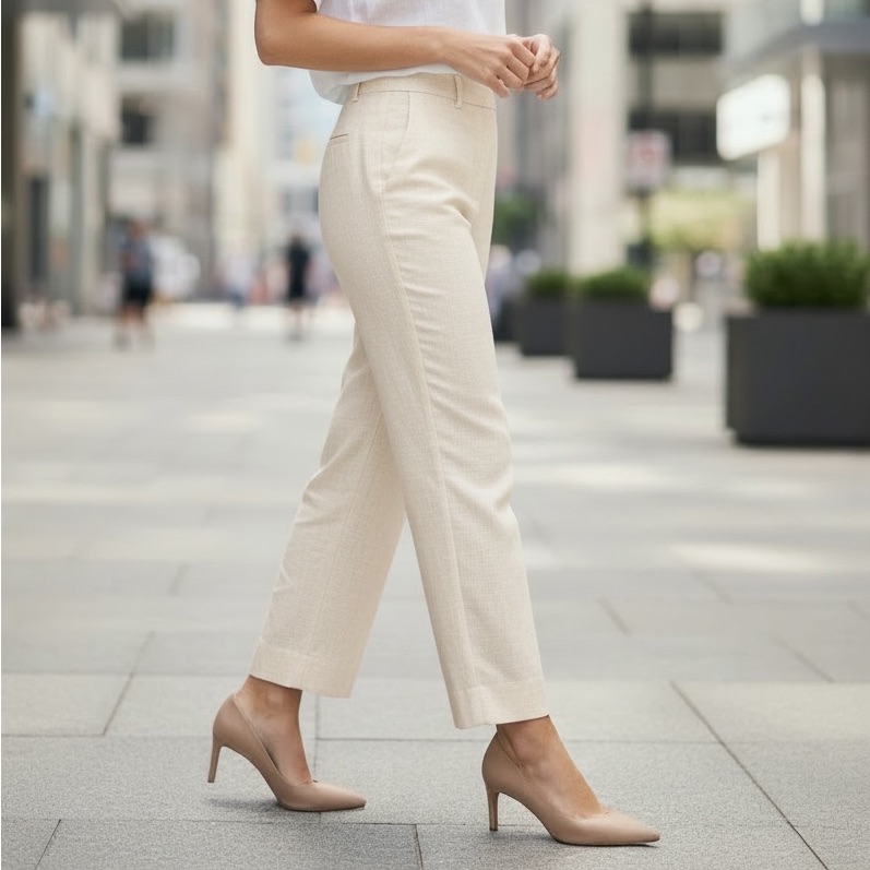 Lafayette 148 New York Ivory Linen Pants Size 8 New With Tags